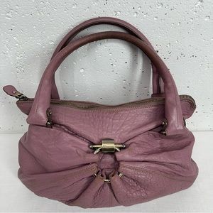 Salvatore Ferragamo Gancini Mauve Purple Leather Shoulder Bag BW-21 B105 READ